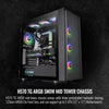 Thermaltake H570 TG Black ATX Mid Tower ARGB Tempered Glass Computer Case Chassis with Mesh Front Panel CA-1T9-00M1WN-01