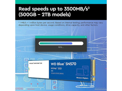 Western Digital Blue SN570 NVMe M.2 2280 2TB PCI-Express 3.0 x4 TLC Internal Solid State Drive (SSD) WDS200T3B0C