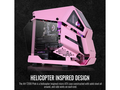 Thermaltake AH Series AH T200 Pink CA-1R4-00SAWN-00 Pink SGCC, PMMA, Tempered Glass Micro Case Computer Case
