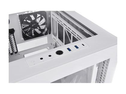 Thermaltake Divider 200 TG Snow Edition Triangular Tempered Glass Side Panel Micro-ATX Computer Case with Pre-stalled 200mm Front Fan + 120mm Rear Fan CA-1V1-00S6WN-00