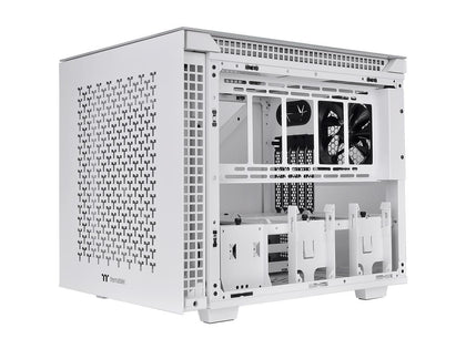 Thermaltake Divider 200 TG Air Front Mesh Snow Edition Triangular Tempered Glass Side Panel Micro-ATX Computer Case with Pre-stalled 200mm Front Fan + 120mm Rear Fan CA-1V1-00S6WN-01