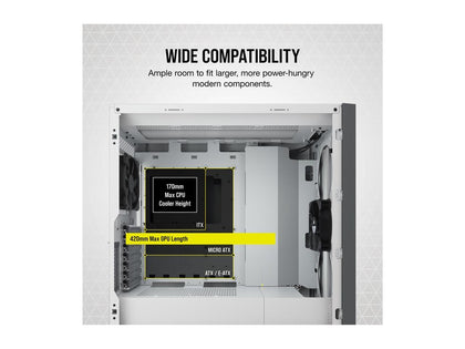 CORSAIR 5000D Tempered Glass Mid-Tower ATX PC Case, White, CC-9011209-WW