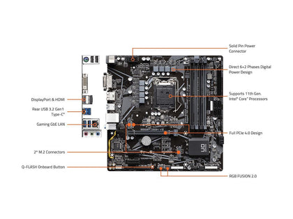 GIGABYTE B560M DS3H V2 LGA 1200 Intel B560 SATA 6Gb/s Micro ATX Intel Motherboard