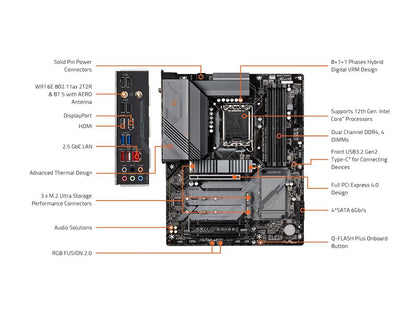 GIGABYTE B660 GAMING X AX DDR4 LGA 1700 Intel B660 SATA 6Gb/s ATX Intel Motherboard