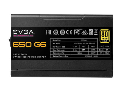 EVGA SuperNOVA 650 G6 220-G6-0650-X1 650 W ATX12V / EPS12V 80 PLUS GOLD Certified Full Modular Active PFC PFC Power Supply