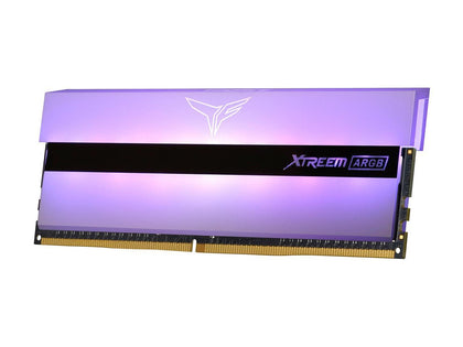 TEAMGROUP T-Force Xtreem ARGB 3200MHz CL16 32GB (2x16GB) PC4-25600 Dual Channel DDR4 DRAM Desktop Gaming Memory Ram (White) - TF13D432G3200HC16CDC01