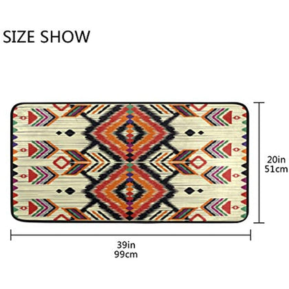 ZZCDD Area Rugs Colorful Geometric Ethnic Long Carpet Floor Mats Soft Door Mat Anti-Skid Carpet for Bedroom Living Room Kitchen Room