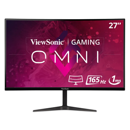 ViewSonic VX2718-2KPC-MHD 27 Inch WQHD 1440p 165Hz 1ms Curved Gaming Monitor with Adaptive-Sync Eye Care HDMI and Display Port