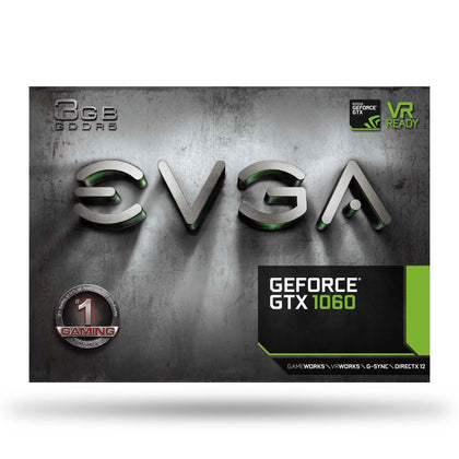 EVGA GeForce GTX 1060 3GB SC GAMING, ACX 2.0 (Single Fan), 3GB GDDR5, DX12 OSD Support (PXOC), 03G-P4-6162-KR