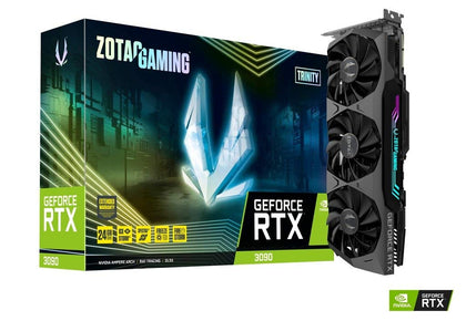 ZOTAC GAMING GeForce RTX 3090 Trinity 24GB GDDR6X 384-bit 19.5 Gbps PCIE 4.0 Gaming Graphics Card, IceStorm 2.0 Advanced Cooling, SPECTRA 2.0 RGB Lighting, ZT-A30900D-10P