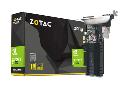 ZOTAC GeForce GT 710 2GB DDR3 PCI-E2.0 DL-DVI VGA HDMI Passive Cooled Single Slot Low Profile Graphics Card (ZT-71302-20L) (Renewed)