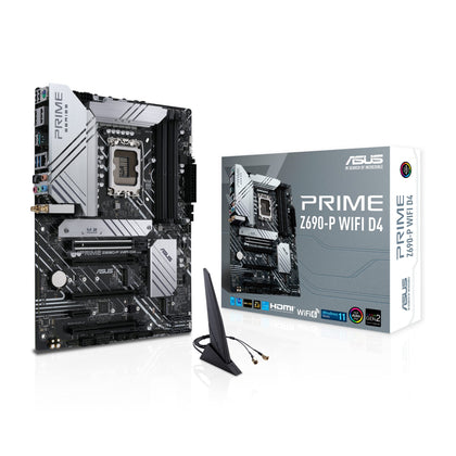 ASUS Prime Z690-P WiFi D4 LGA 1700 Intel 12th Gen ATX Motherboard- PCIe 5.0, DDR4, 14+1 Power Stages, 3x M.2, WiFi 6, Bluetooth v5.2, 2.5Gb LAN, Front Panel USB 3.2 Gen 1 USB Type-C, Thunderbolt 4