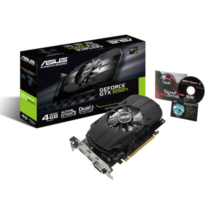 ASUS Geforce GTX 1050 Ti 4GB Phoenix Fan Edition DVI-D HDMI DP 1.4 Gaming Graphics Card (PH-GTX1050TI-4G) Graphic Cards (Renewed)