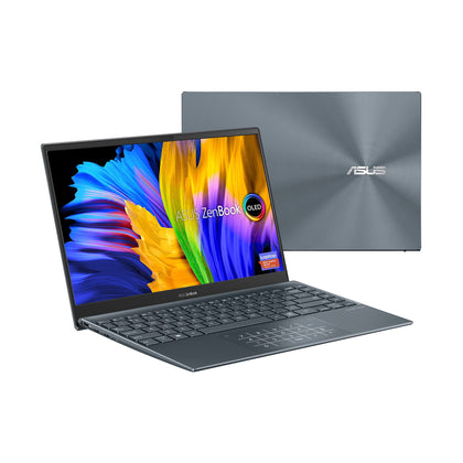 Asus ZenBook 13 Ultra-Slim Laptop, 13.3 OLED FHD NanoEdge Bezel Display, Intel Core i7-1165G7, 16GB LPDDR4X RAM, 512GB SSD, NumberPad, Thunderbolt 4, Wi-Fi 6, Windows 10 Pro, Pine Grey, UX325EA-XS74 (Renewed)