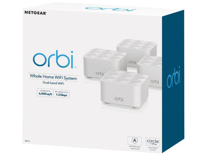 NETGEAR Orbi RBK14-100NAS Whole Home Mesh WiFi System - up to 1.2Gbps high-Performance WiFi with up to 6,000 Square feet of Coverage. Expand Your Home's WiFi Coverage to Eliminate WiFi Dead Zones